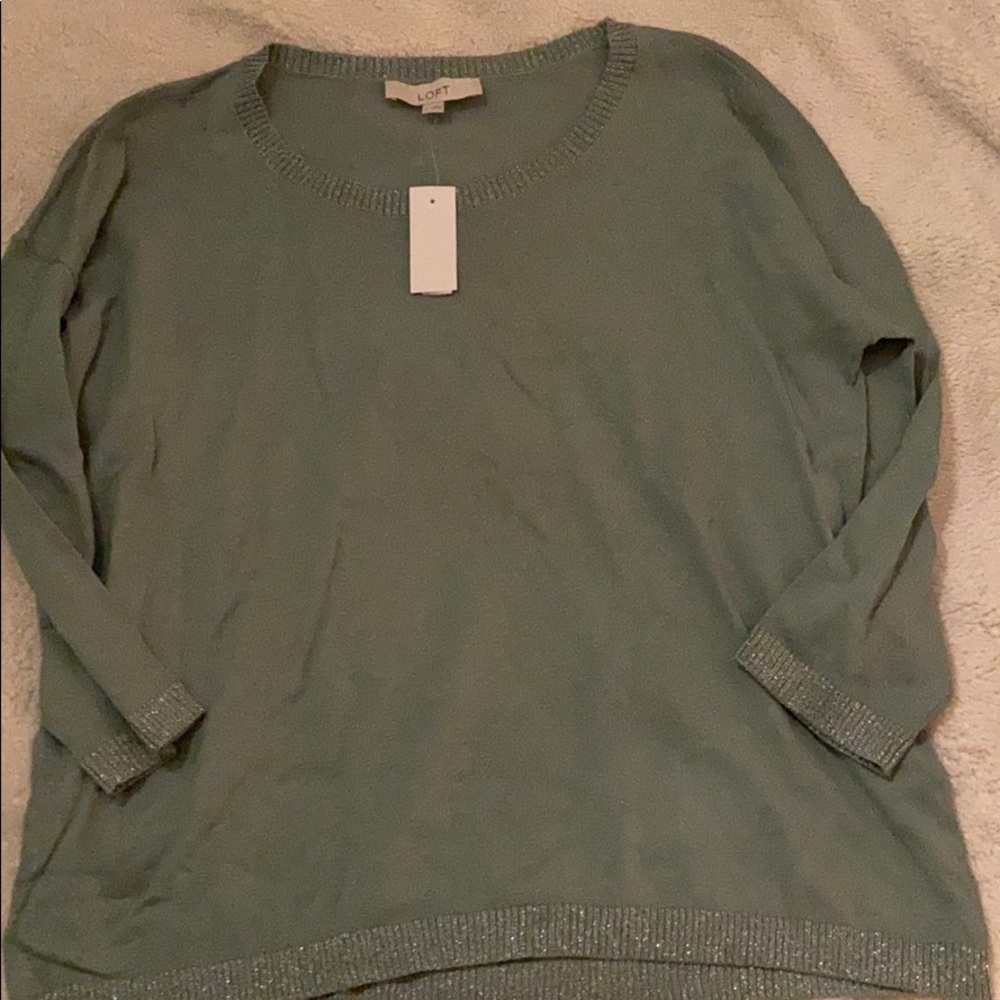 Loft light green sweater size L NWT